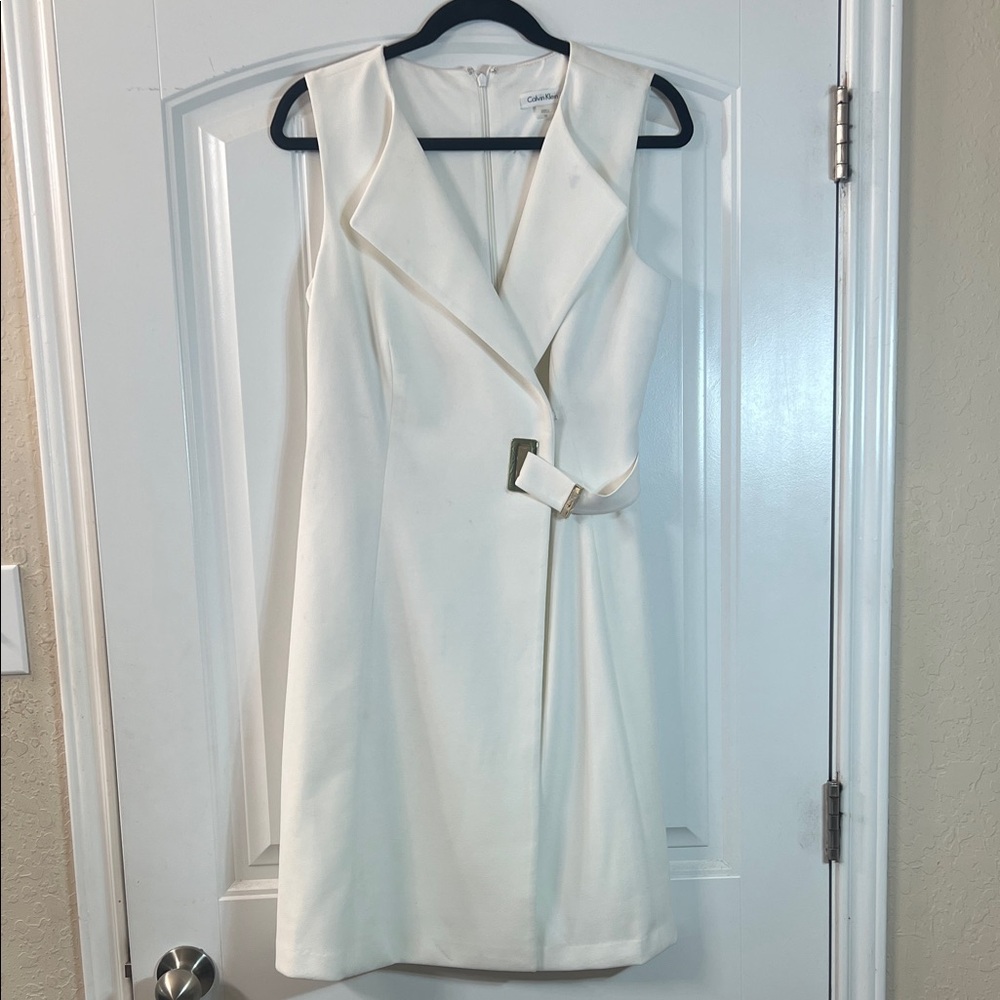 Calvin Klein Cream Sleeveless Mini Dress